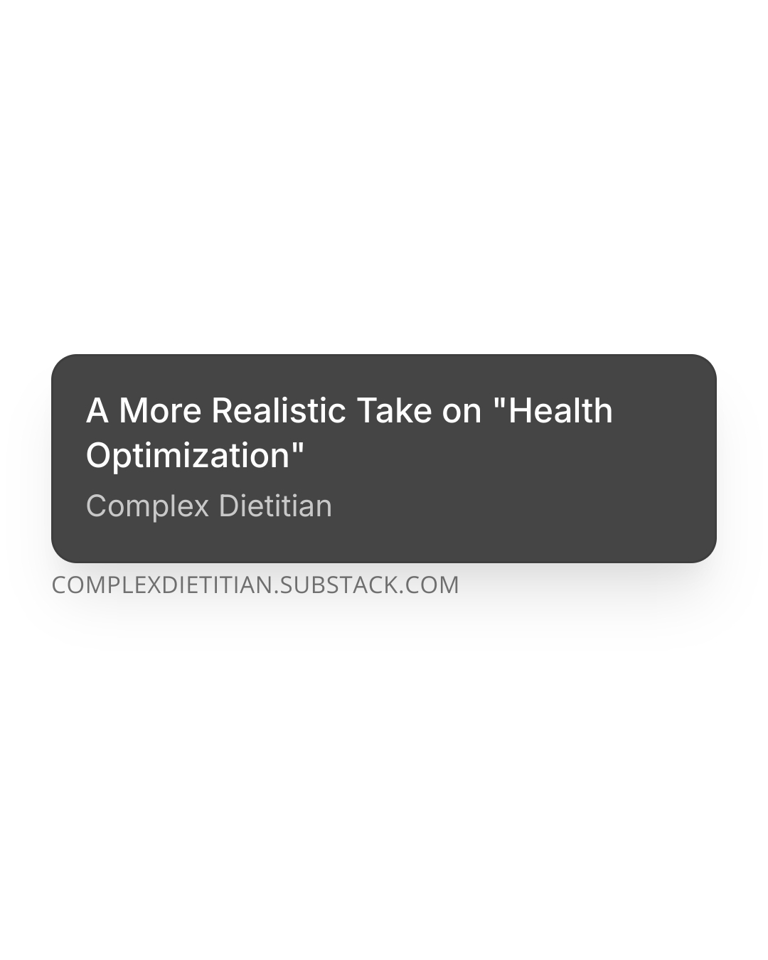 A More Realistic Take on “Health Optimization”
